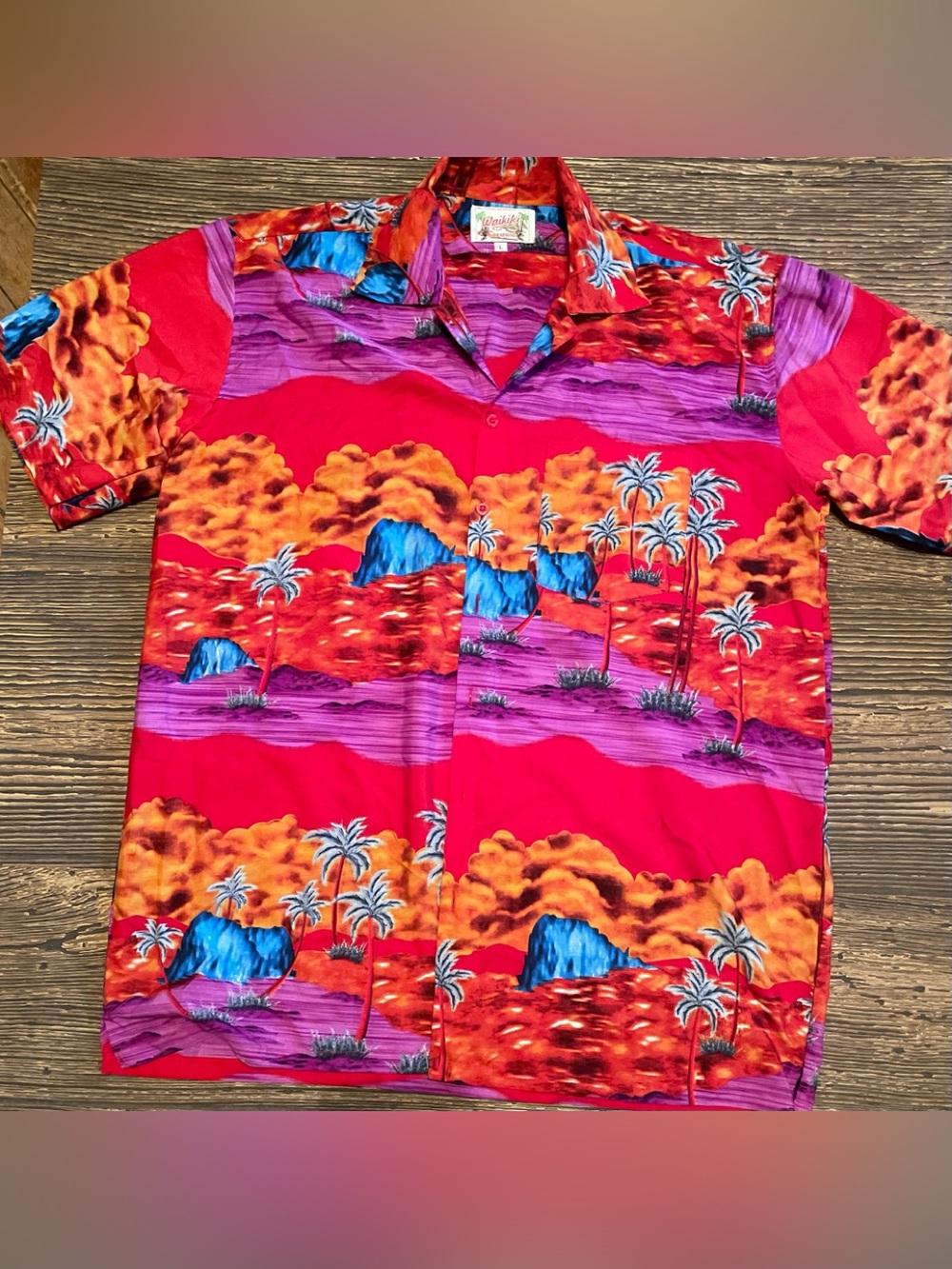 Waikiki Hawaiian Men’s Large Tropical Print  Shirt